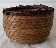 Pine Needle Basket with Brown Tips