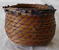 Pine Needle Basket with Blue Tips